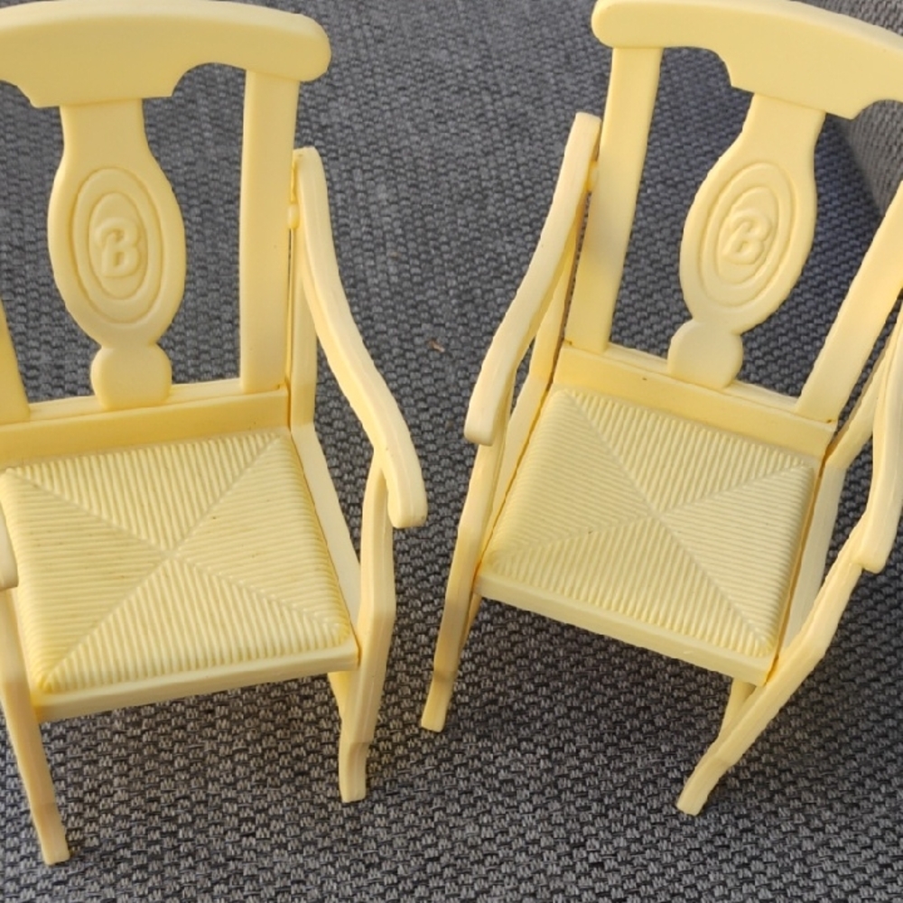 Mattel Yellow Doll Rocking Chairs Set of 2
